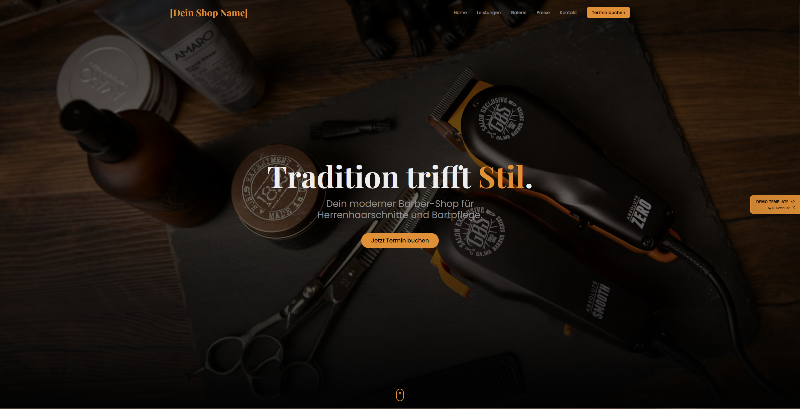 Barbershop Template - Hauptseite