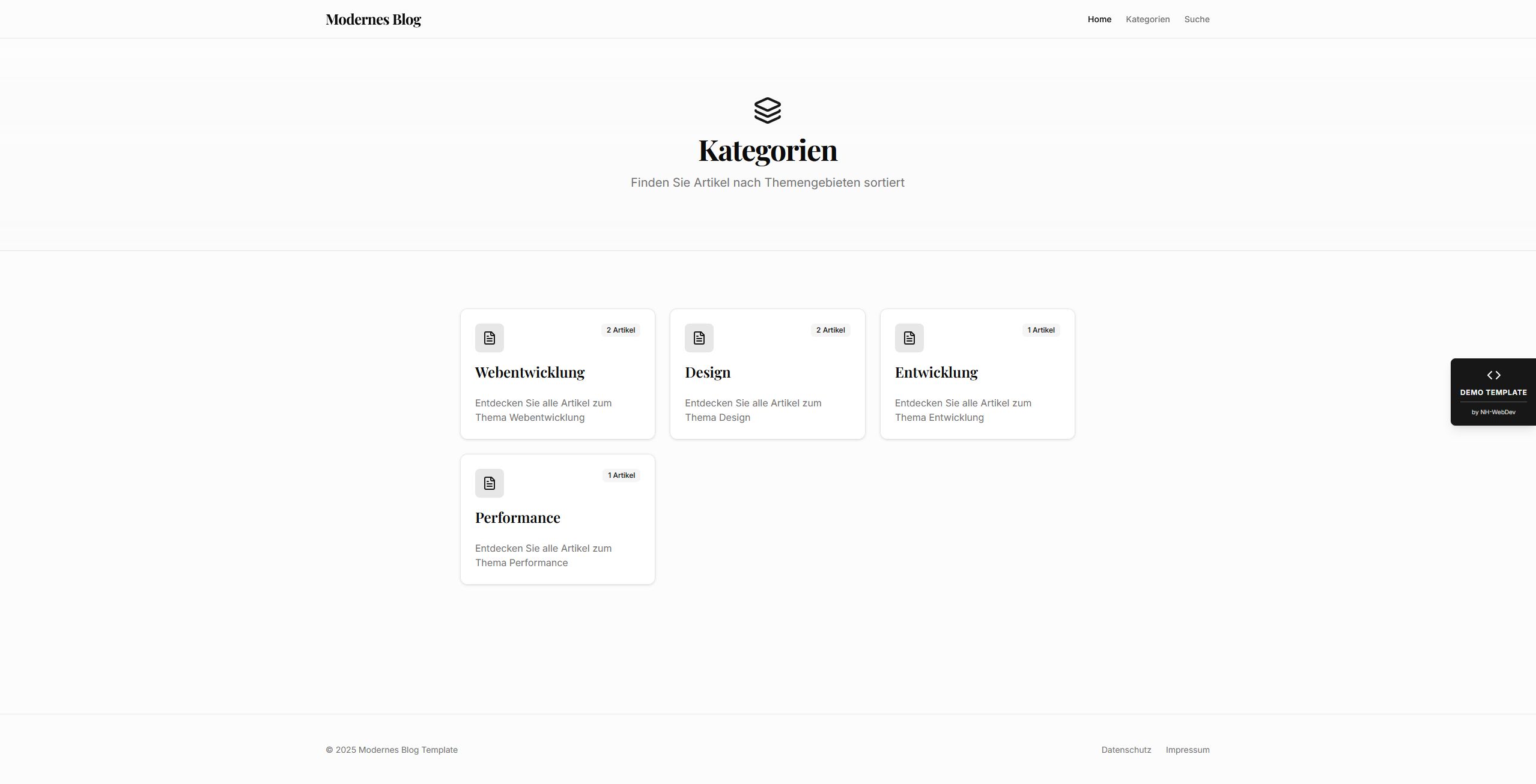 Blog Template - Kategorien